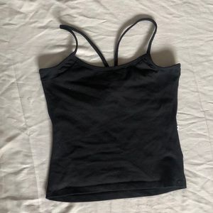 A black, exercise tank top.